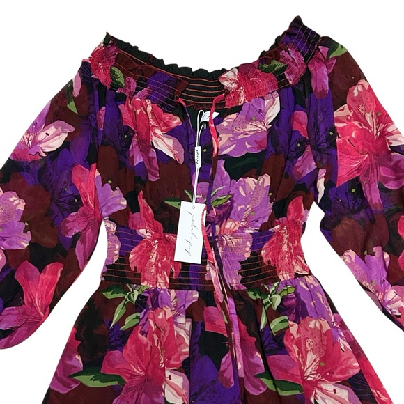 PETAL & PUP NWT Luanne Floral Off the Shoulder Long Sleeve Maxi Dress - Picture 5 of 15